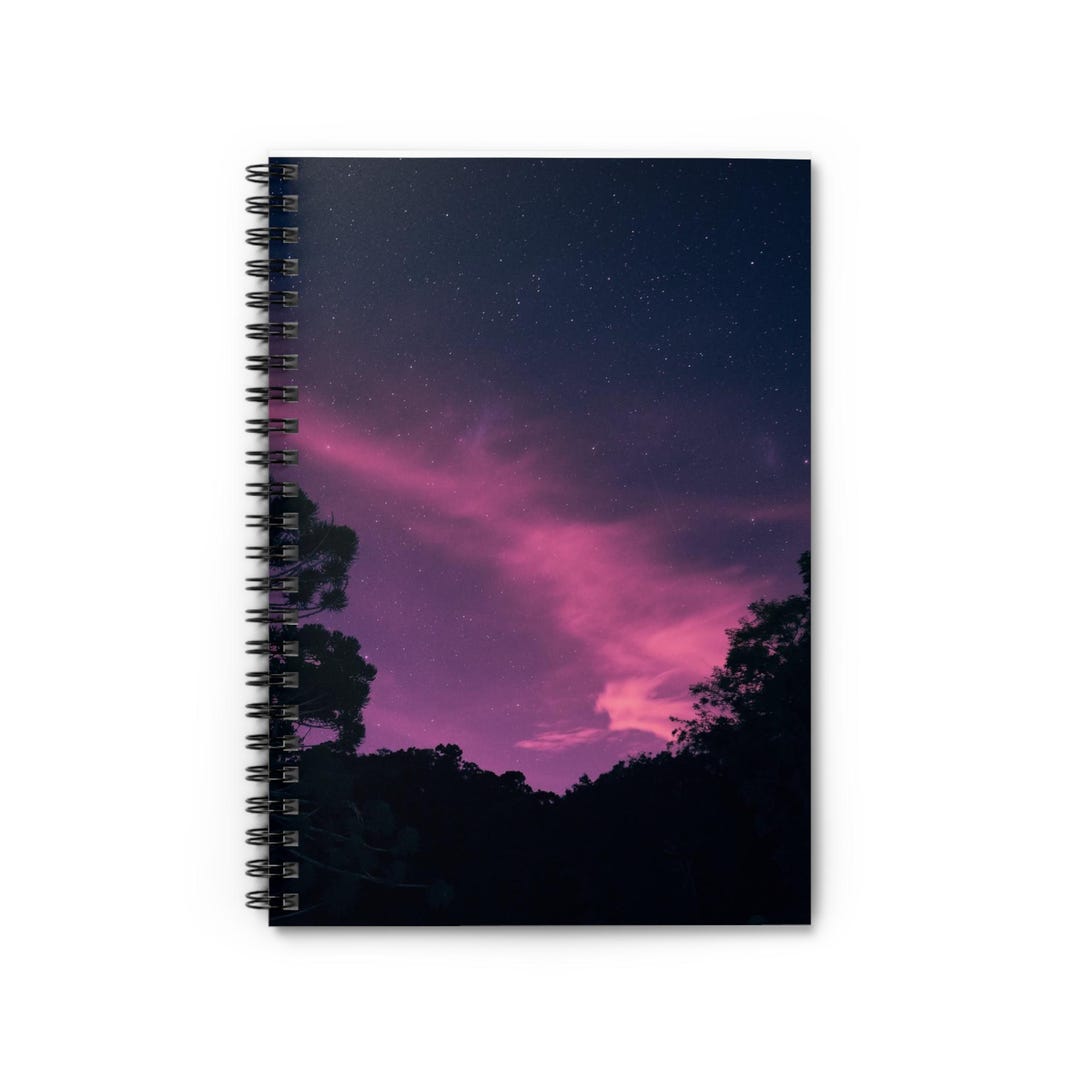 Pink Night Sky Spiral Notebook | Ruled Journal - Etsy
