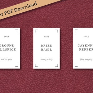 Spice Jar Labels | Modern Bookshelf | 80 Labels - Downloadable
