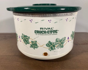 Rival Crock Pot Little Dipper Stoneware Slow Cooker Dip w/ Lid - Grapes and Vines
