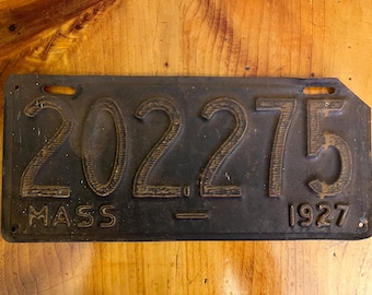 アンティーク マサチューセッツ ヴィンテージ 1927 ナンバープレート