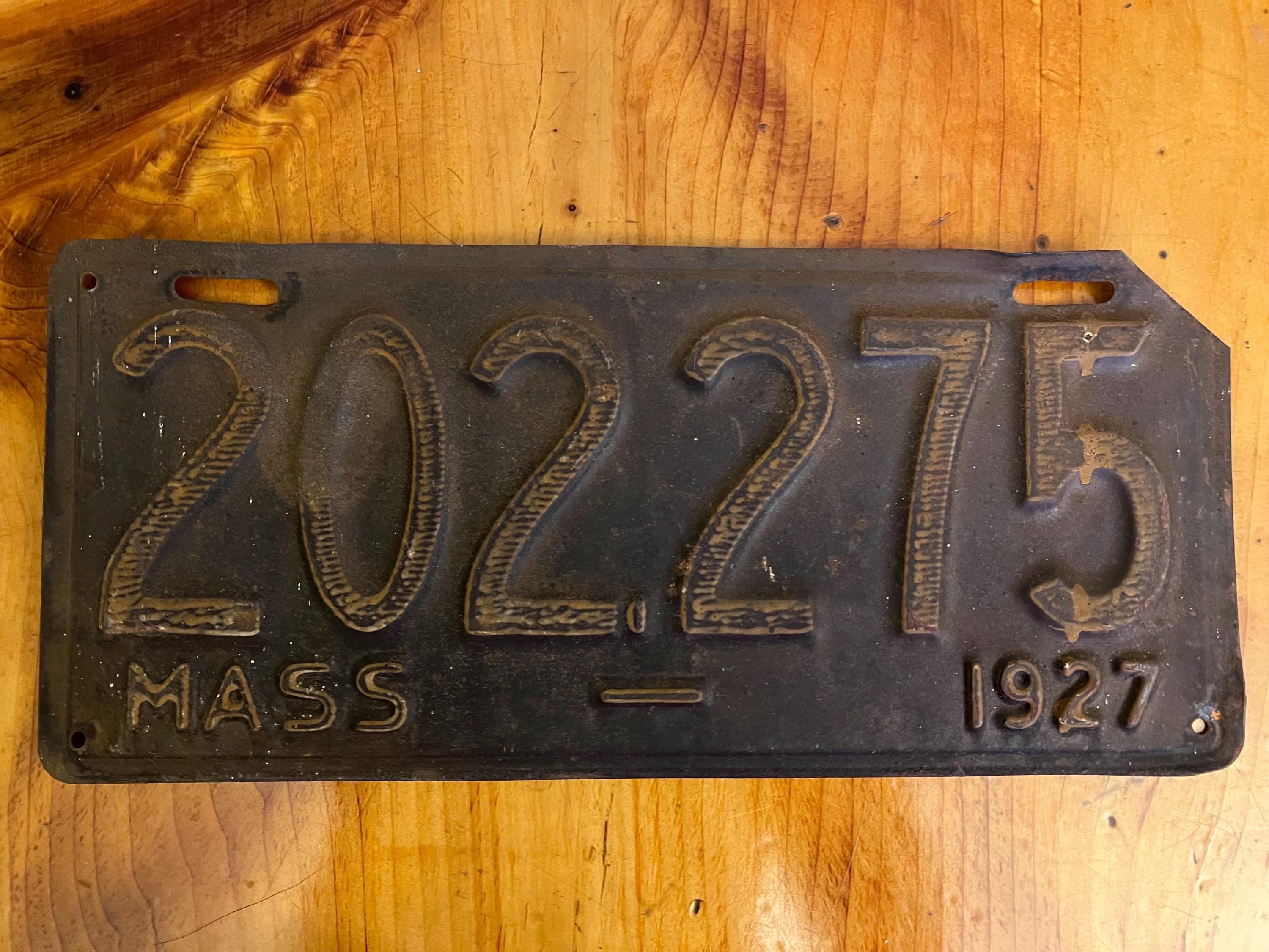 アンティーク マサチューセッツ ヴィンテージ 1927 ナンバープレート