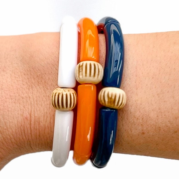 UVA Bracelets, UVA Jewelry, Virginia Bracelets, University of Virginia, Navy Orange Bracelet, Navy Orange Team Jewelry, UVA Grad Gift