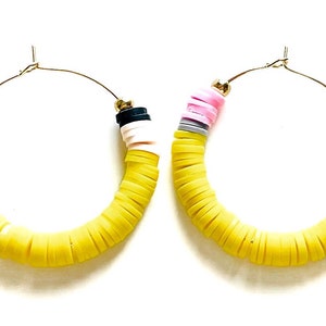 Pencil Teacher Hoop Earrings, Teacher Gift Pencil Earrings, School Hoop Earrings, Pencil Teacher Jewelry, Fun Jewelry Gifts Teachers