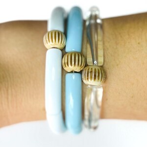 UNC Bracelet, Carolina Blue Bracelet, Tar Heels Bracelet, UNC Jewelry, Tar Heels Jewelry, Carolina Game Day Jewelry, Carolina Blue Stack