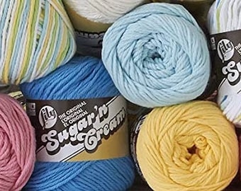 Lily Sugar n Cream Cotton Yarn (Solid Colors) Multiple Colors