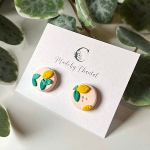 Polymer clay lemon earrings