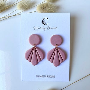 Embossed floral earrings, Polymer clay earrings, clay earrings, pink earrings, statement earrings, handcrafted earrings