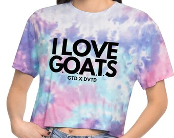 Tie-Dye, Crop T Shirt, Cropped Top, Workout Top, Workout Clothes, Logo T Shirt, Gym Clothes, Women's Cropped Tops, I love GOATS, Crop Top