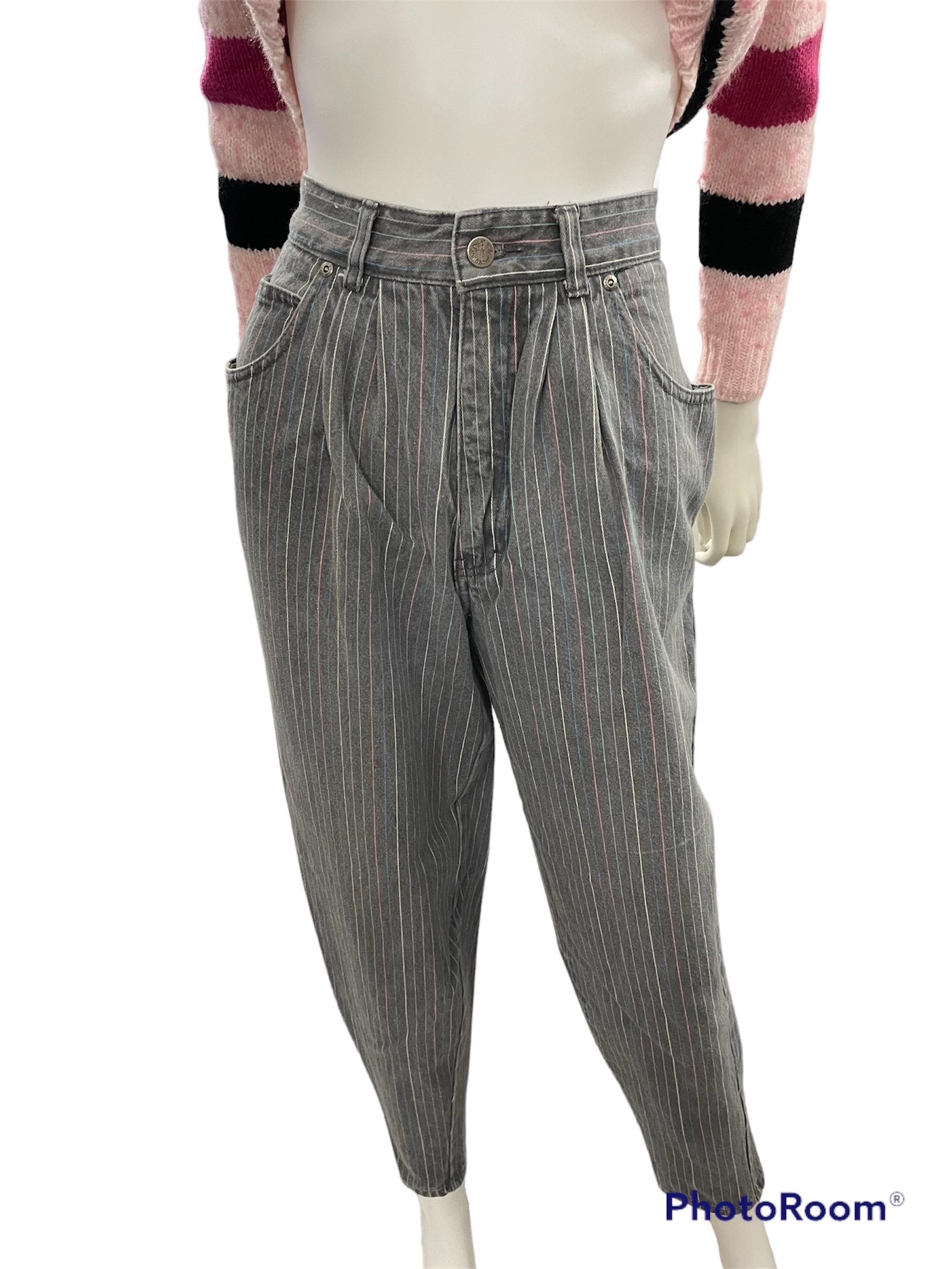 Vintage 80s Striped Jeans - Etsy