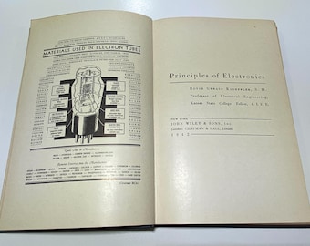 Principles of Electronics, Royce Gerald Kloeffler, Professor of Electrical Engineering, 1942, Vintage Book