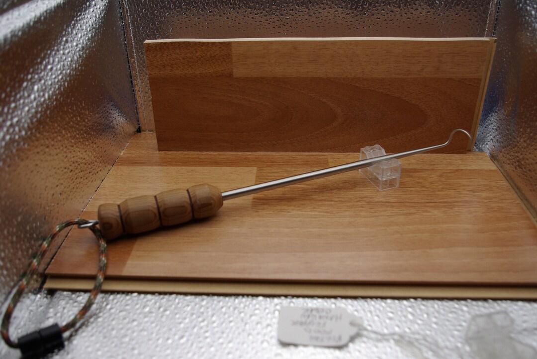 Pigtail BBQ Flipper Handmade From Hawaiian Cedar Wood With Stainlees