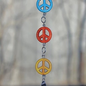 3 Peace Sign Car Charm