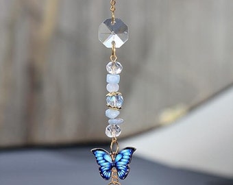 Blue, Pink, or Yellow Butterfly Car Charm
