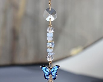 Blue, Pink, or Yellow Butterfly Car Charm