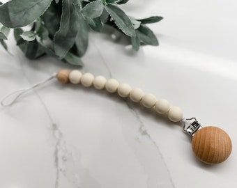 Silicone Pacifier Clip | Baby Shower Gift | Binky Clip | Neutral Clip