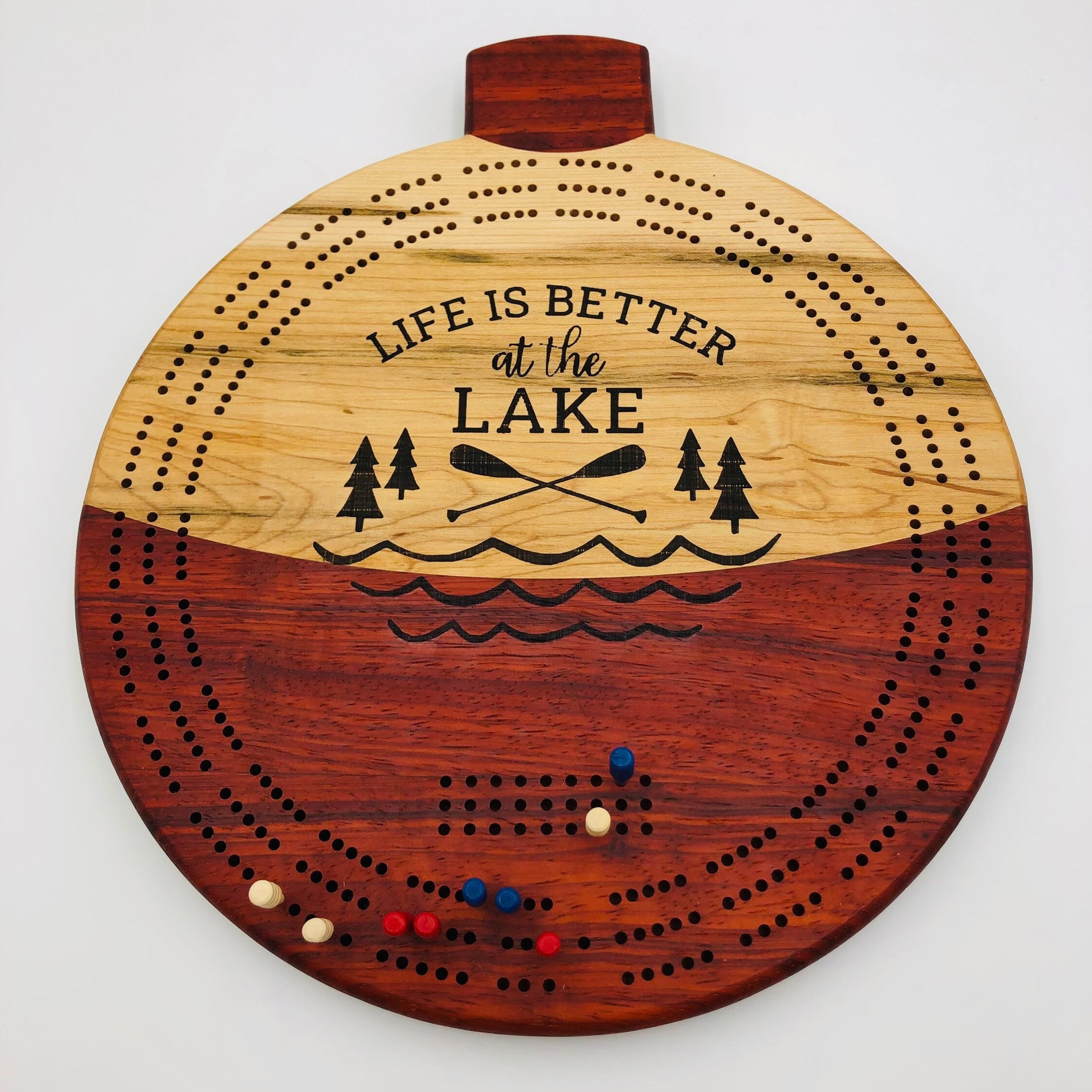 Bobber Cribbage Board, Personalized Fishing Bobber Cribbage Board