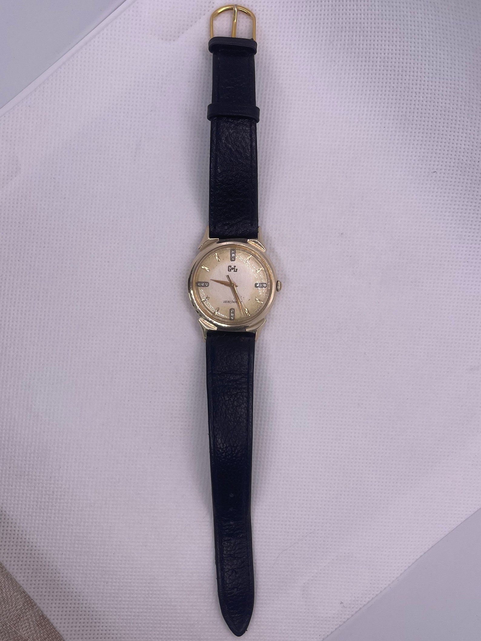Vintage Gensler-lee Veri Matic Watch 14K Yellow Gold 33.8mm - Etsy