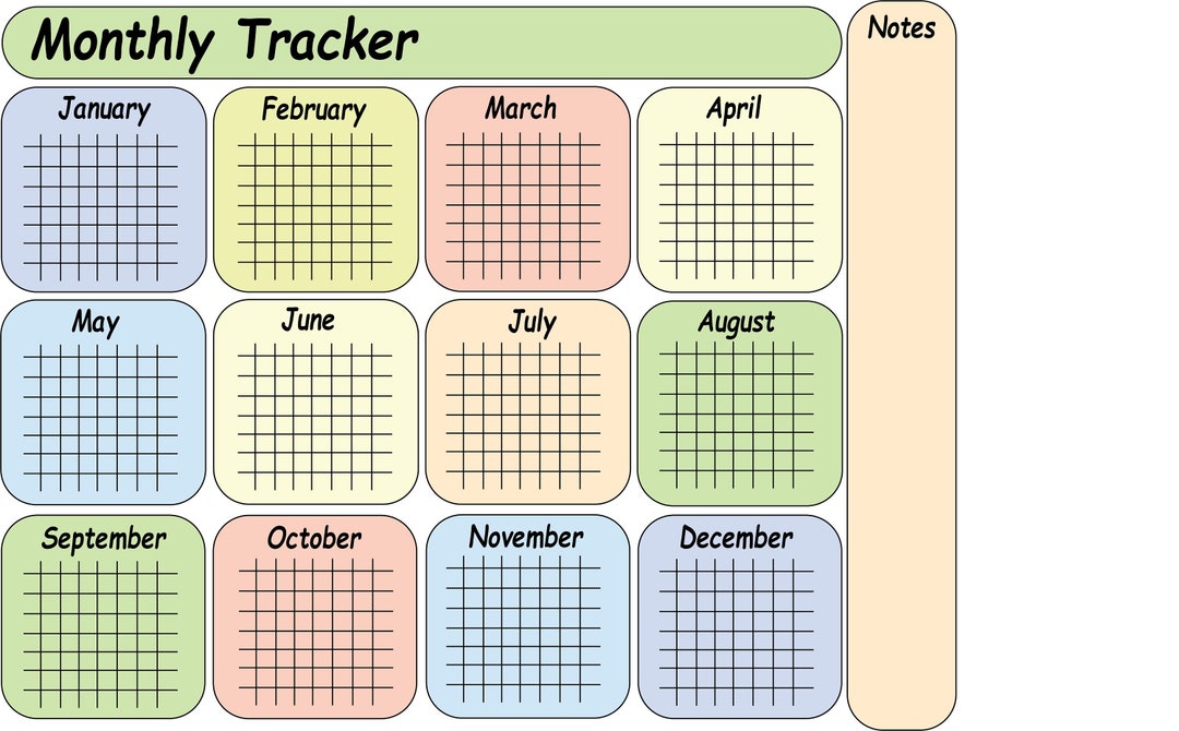 Monthly Tracker - Etsy