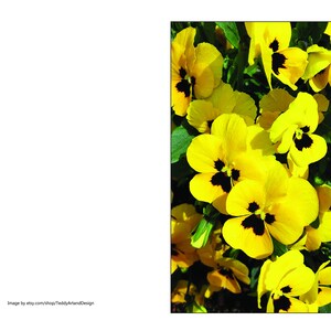 Tarjeta de felicitación con violetas amarillas