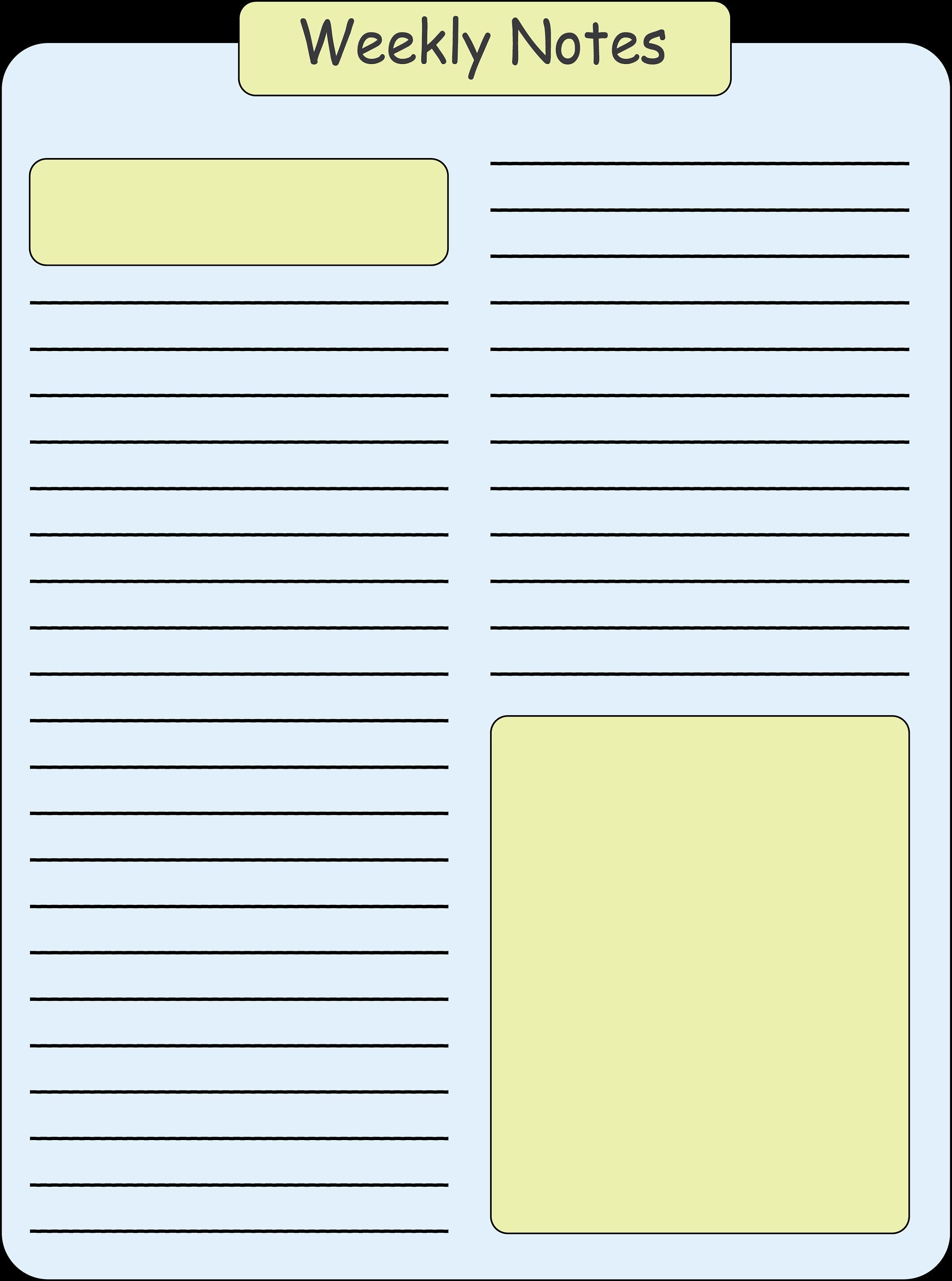Daily/weekly Notes Weekly Notes for Each Day of the Week - Etsy