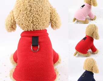 Cute Pet Dog Clothes Puppy Cat Shirt Warm Jacket Sweater FLEECE GIFT (For Small to Medium Sized Dogs)