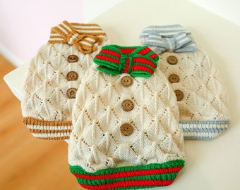 Cute Pet Dog Clothes Puppy Cat Shirt Cozy Warm Jacket Sweater Knitted COTTON GIFT ( For Small Dogs )