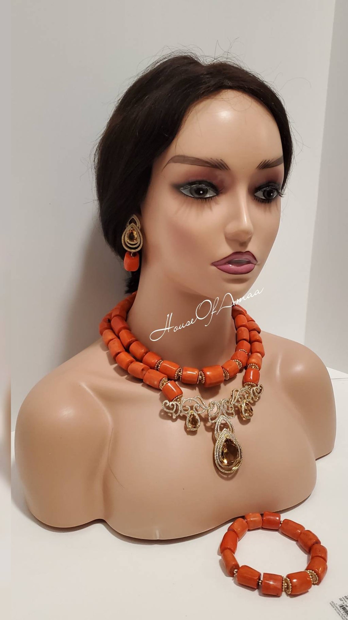 Beaded Jewelry Set/ Nigeria Coral Bead Etsy
