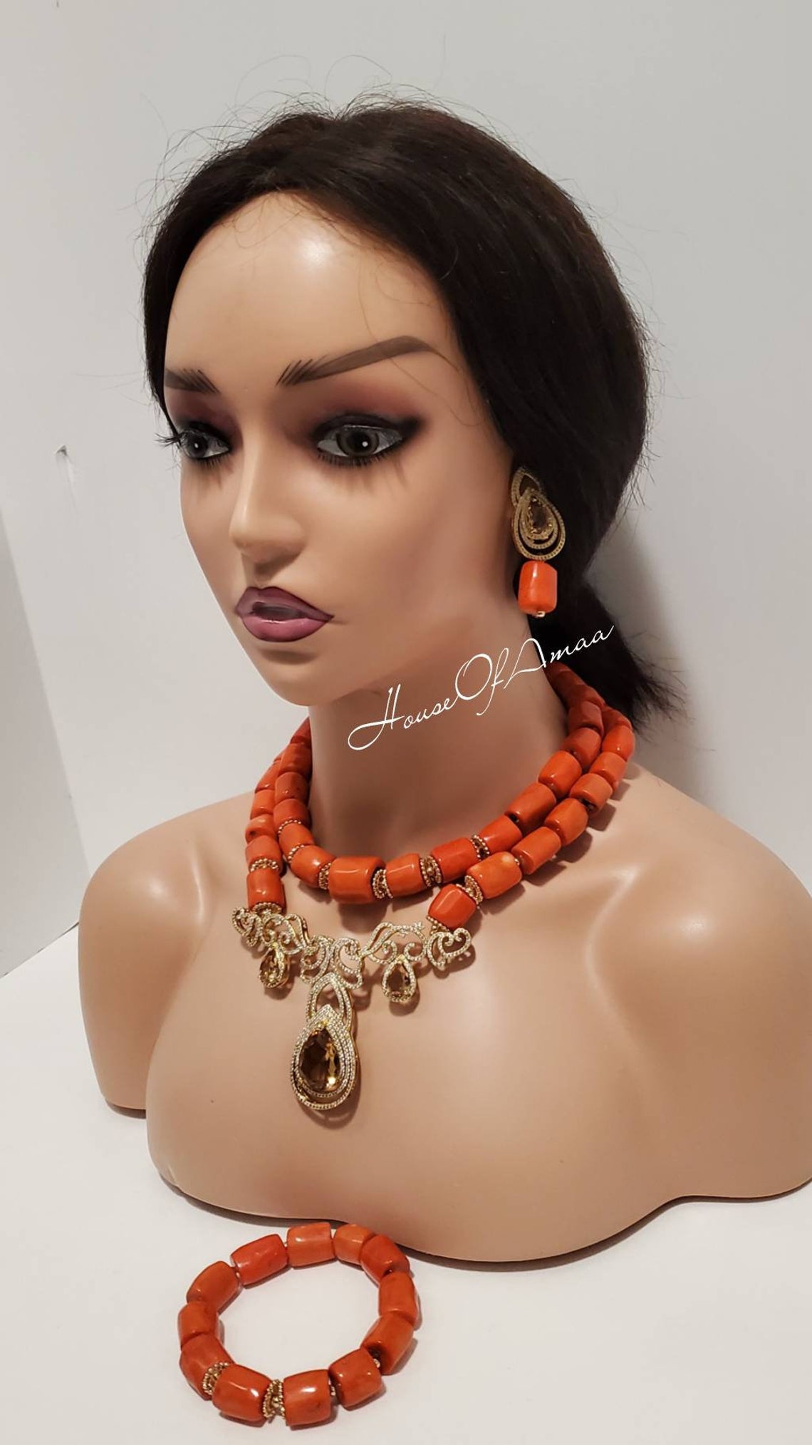 Beaded Jewelry Set/ Nigeria Coral Bead Etsy Canada