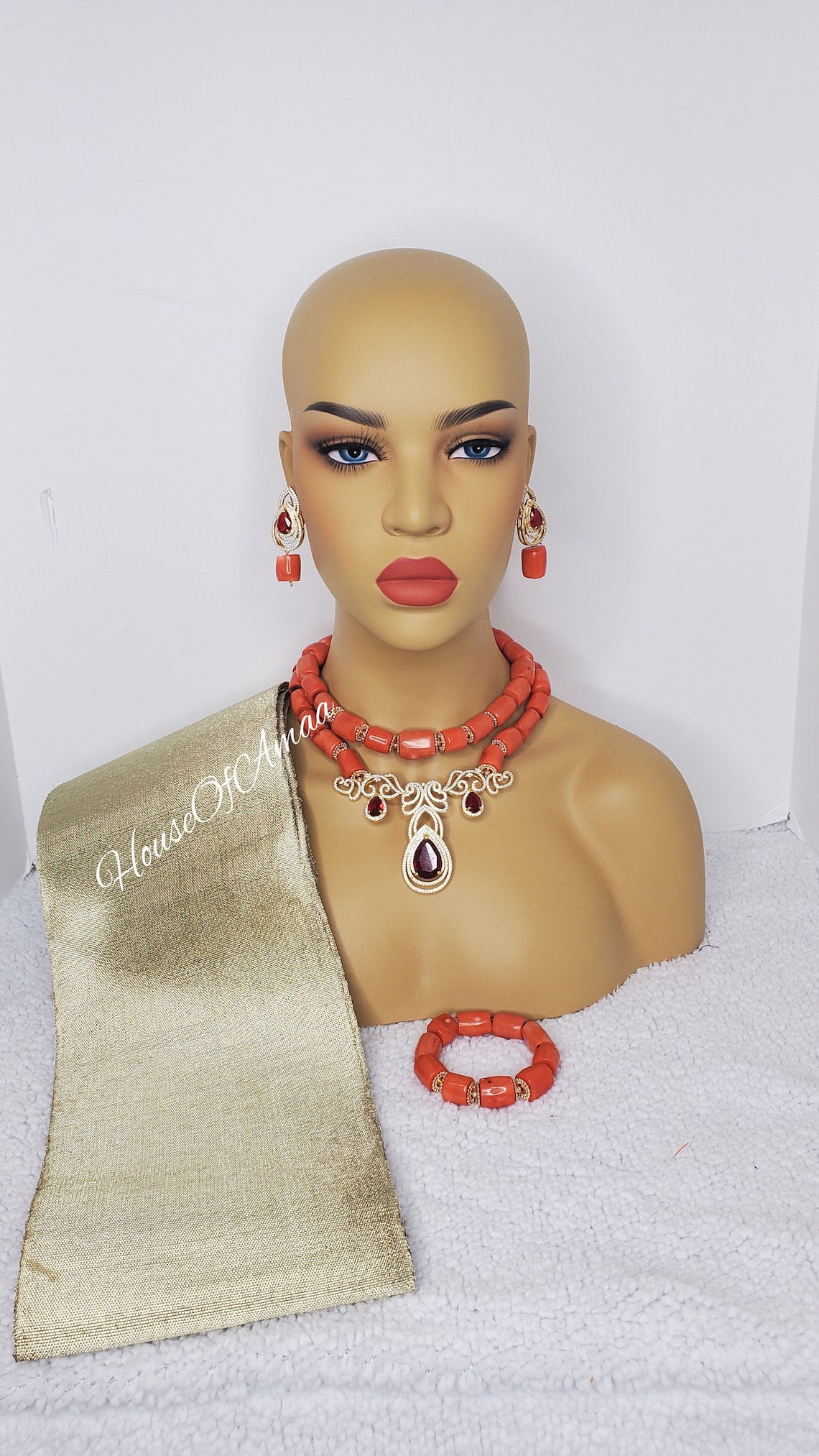 Beaded Jewelry Set/ Nigeria Coral Bead Etsy