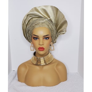 Autogele (Pre-Tied Gele) | Already sewn Gele | Ready to wear Gele | Aso oke | Asooke | Headwrap | HeadTie | Headwear