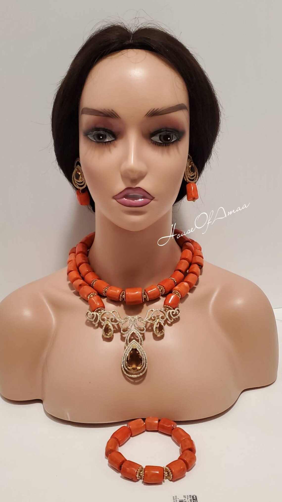 Beaded Jewelry Set/ Nigeria Coral Bead Etsy Canada