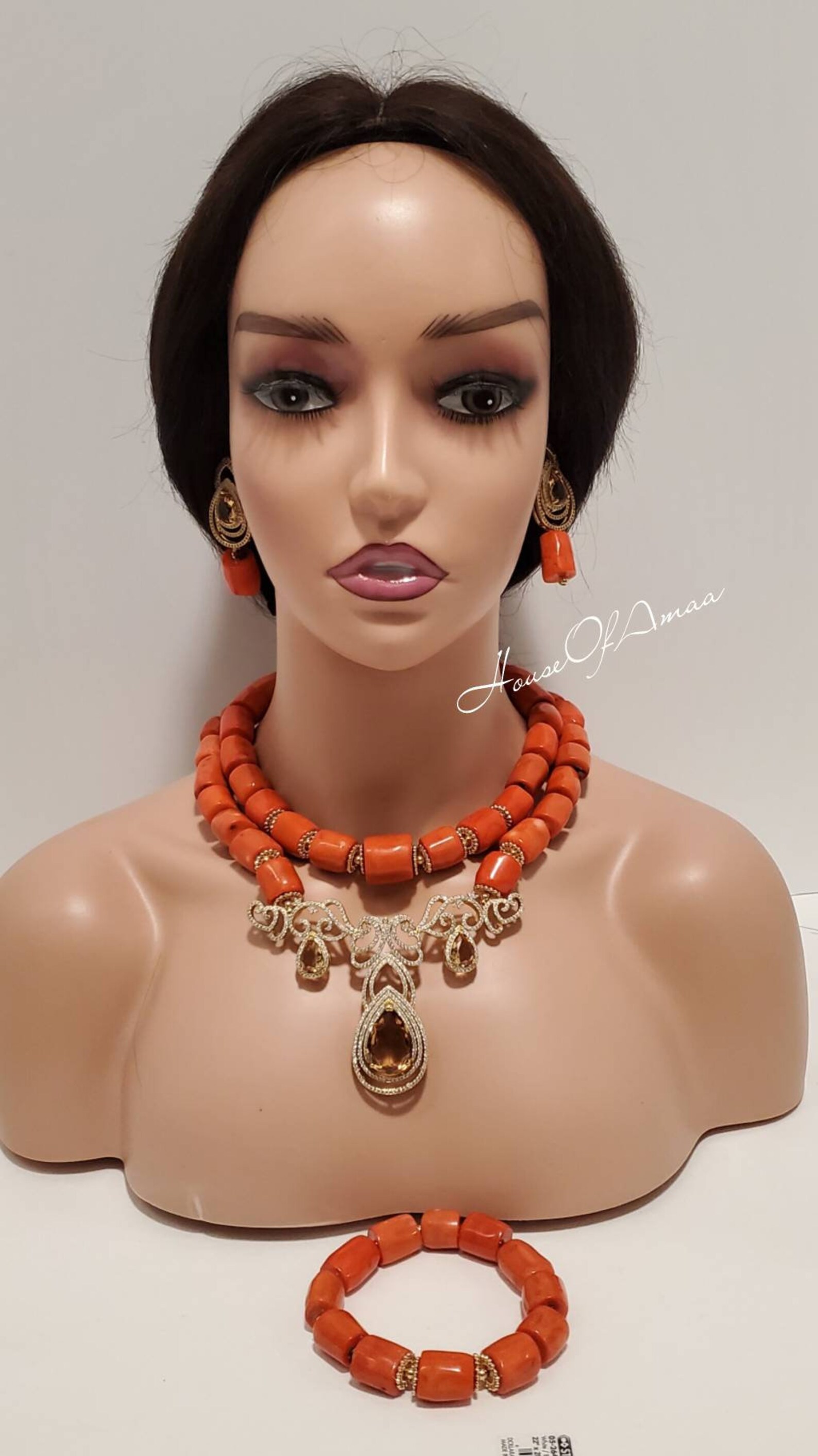 Beaded Jewelry Set/ Nigeria Coral Bead Etsy Canada