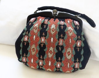 Vintage Japanese Handmade Beaded Bag