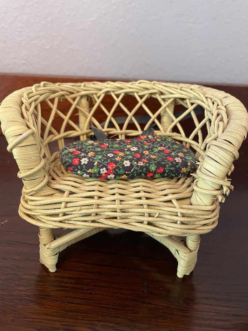 Wicker Rattan Barbie Doll Patio Set With RARE Cushions Etsy