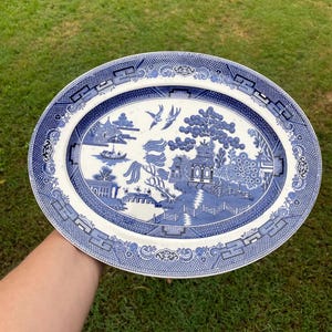 &quot;Jason Bros &quot;&quot;Blue Willow&quot;&quot; 12-Zoll-Servierplatte.&quot;