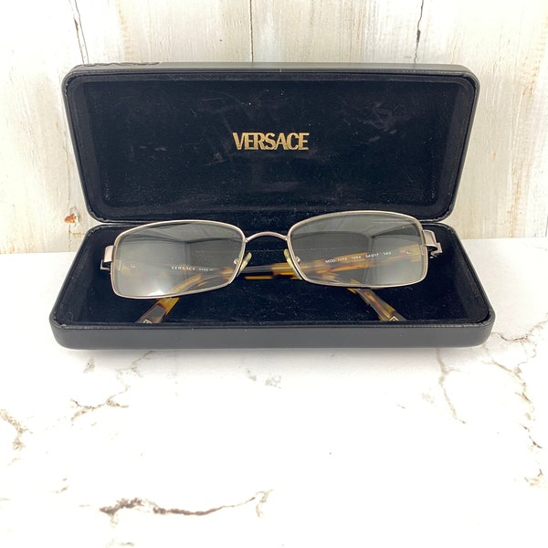 Versace Glasses (tortoiseshell arms and silver) with Medusa Hard cover case