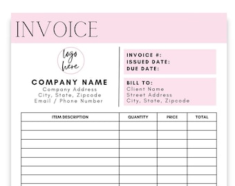 Invoice Template | Business Invoice | Printable Invoice | Invoice Form | Invoice Template Download | Custom Invoice Form | Canva Template