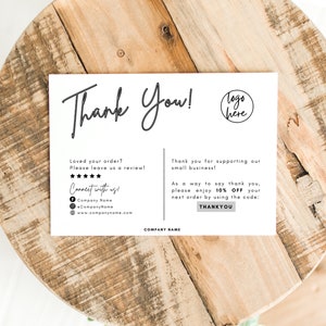 Thank You For Your Order, Thank You Card Business, Thank You For Your Purchase, Printable Business Card Template, Thank You Insert