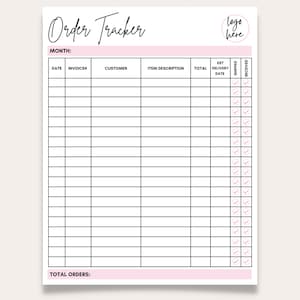 Order Tracker, Online Order Tracker Printable, Shopping Tracker, Delivery Tracker, Online Shopping Tracker, Small Business, Order Log