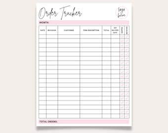Bestell-Tracker, Online-Bestellungs-Tracker zum Ausdrucken, Einkaufs-Tracker, Liefer-Tracker, Online-Shopping-Tracker, Kleinunternehmen, Bestell-Log