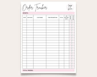 Order Tracker, Online Order Tracker Printable, Shopping Tracker, Delivery Tracker, Online Shopping Tracker, Small Business, Order Log