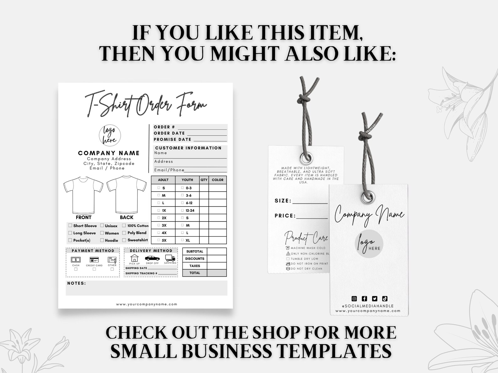 Printable Clothing Labels Clothing Size Labels Custom Etsy