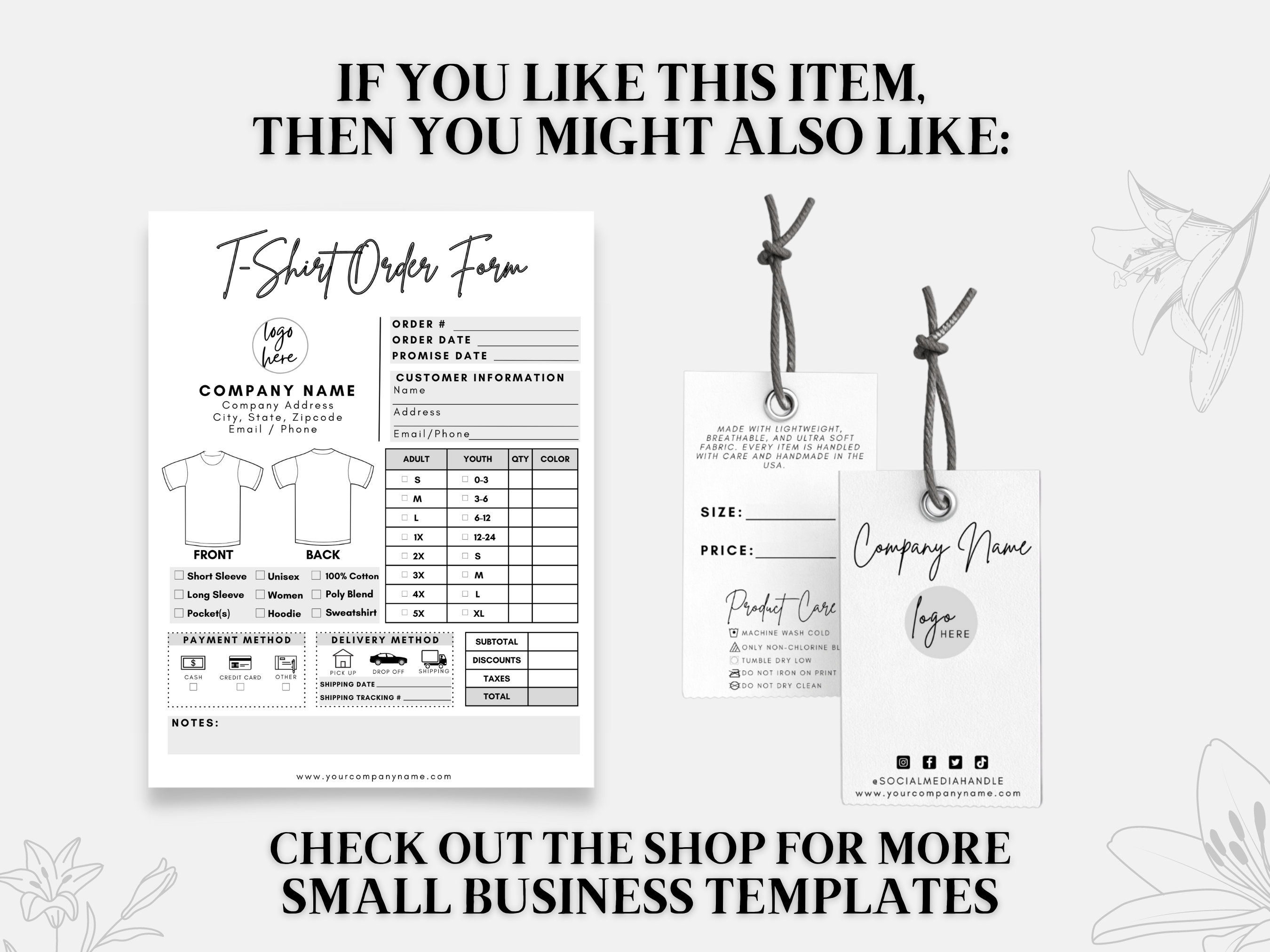 Printable Clothing Labels Clothing Size Labels Custom Etsy