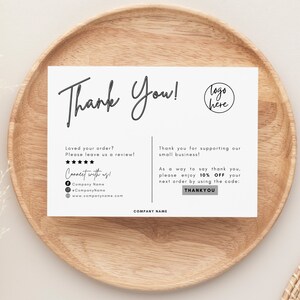 Thank You For Your Order, Thank You Card Business, Thank You For Your Purchase, Printable Business Card Template, Thank You Insert
