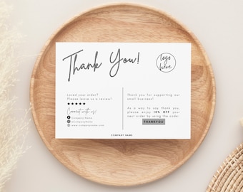 Thank You For Your Order, Thank You Card Business, Thank You For Your Purchase, Printable Business Card Template, Thank You Insert