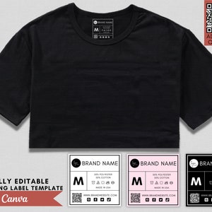 Printable Clothing Labels, Clothing Size Labels, Custom Clothing Tags, Clothing Care Labels, Clothing Tag Template, Neck Label, Clothing Tag