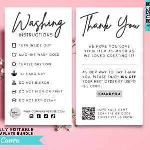 Care Instructions, Washing Instructions, Shirt Care Card, Shirt Care Instructions, T Shirt Packaging, Washing Instructions Card, Care Card