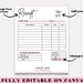Receipt Template, Small Business Receipt, Custom Order Form, Order Form ...
