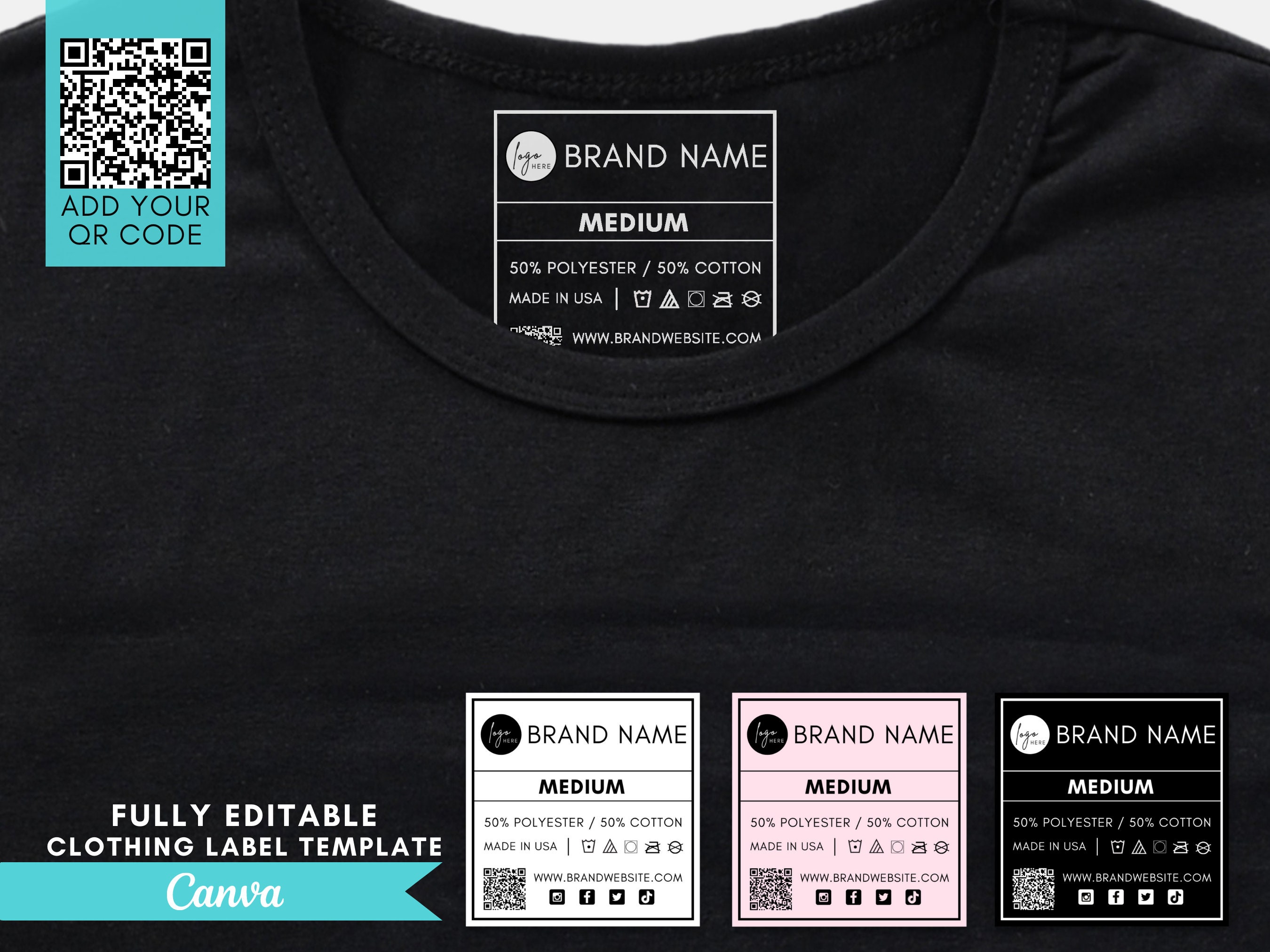 Clothing Tag Templates, Neck Tag & Label Template