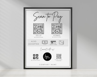 QR Code Zeichen, Scan To Pay Vorlage, Zahlungszeichen, QR Code Vorlage, Scan to Pay, QR Code Sign Business, Scan to Pay Zeichen, Zahlungszeichen Canva